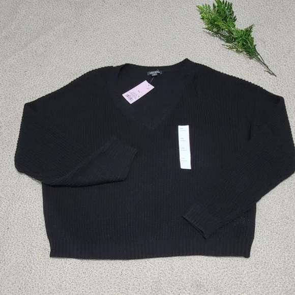 Wild Fable Black Long Sleeve V-Neck Pullover Knitted Sweater Size XXL - Picture 7 of 9